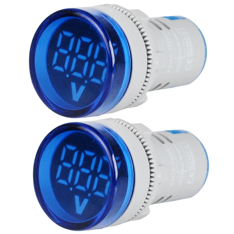 2 PCS DC Voltage Signal Indicator 22mm Round 6-100V Universal Voltmeter, 6-100V Green, 6-100V Yllow, 6-100V Red, 6-100V White, 6-100V Blue