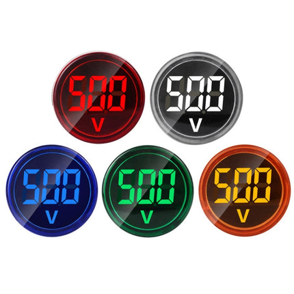 2 PCS DC Voltage Signal Indicator 22mm Round 6-100V Universal Voltmeter, 6-100V Green, 6-100V Yllow, 6-100V Red, 6-100V White, 6-100V Blue