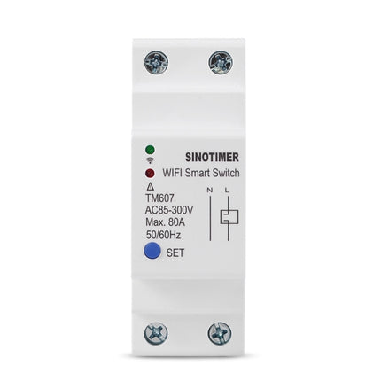 SINOTIMER TM607 Intelligent Wifi Timer Mobile App Home Rail Remote Control Time Switch 80A 85-300V, TM607