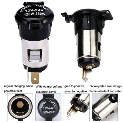 Car Modified Cigarette Lighter Waterproof Vehicle Charging Power Socket No Cigarette Type (with 1.5cm Line), Cigarette Type (with 1.5m Line), Cigarette Type (with 15cm Line), No Cigarette Type (with 1.5m Line), No Cigarette Type (with 15cm Line)