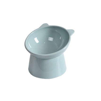 Pet Tall Protection Cervical Slant Mouth Food Bowl Anti-overturning Plastic Cat Bowl, Blue, Pink, Gray