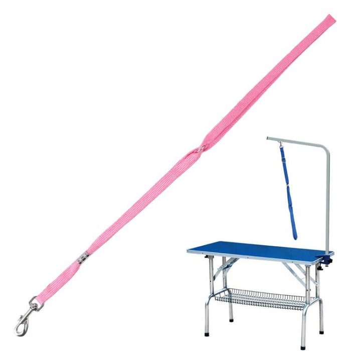 Mesa de baño y aseo para mascotas, cuerda fija, cuerda de tracción para perros, color: negro, rosa, negro, azul