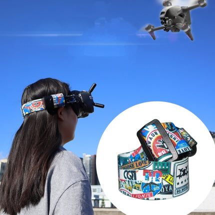 Flugvideobrille, Stirnband in Graffiti-Farbe, fester Gurt für DJI FPV Goggles V2, Gurt, Gurt + Stromleitung, Gurt + Stromleitung + Pad