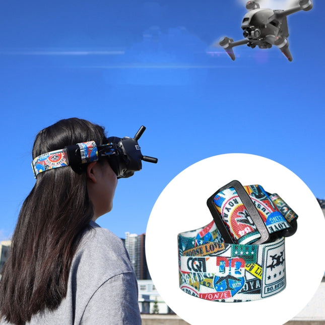 Flugvideobrille, Stirnband in Graffiti-Farbe, fester Gurt für DJI FPV Goggles V2, Gurt, Gurt + Stromleitung, Gurt + Stromleitung + Pad