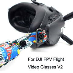 Flight Video Glasses Graffiti Color Headband Fixed Strap For DJI FPV Goggles V2, Strap, Strap + Power Line, Strap + Power Line + Pad