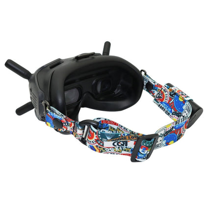 Flugvideobrille, Stirnband in Graffiti-Farbe, fester Gurt für DJI FPV Goggles V2, Gurt, Gurt + Stromleitung, Gurt + Stromleitung + Pad