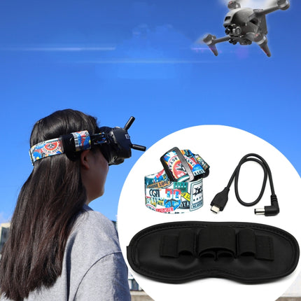 Flugvideobrille, Stirnband in Graffiti-Farbe, fester Gurt für DJI FPV Goggles V2, Gurt, Gurt + Stromleitung, Gurt + Stromleitung + Pad