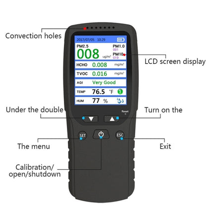 Indoor Haze Dust Formaldehyde Air Quality Detector