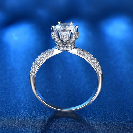 XJZ012 925 Sterling Silver Moissanite Ring Crown Ring Engagement Jewelry