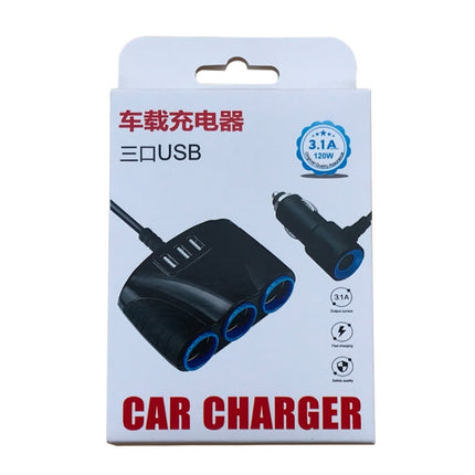 JY-1905 120W Multifunctional USB 3 In 1 Car Cigarette Lighter Car Charger, Style:, 3 Ports, 5 Ports