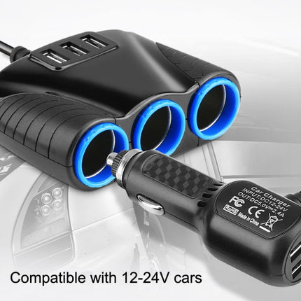 JY-1905 120W Multifunctional USB 3 In 1 Car Cigarette Lighter Car Charger, Style:, 3 Ports, 5 Ports