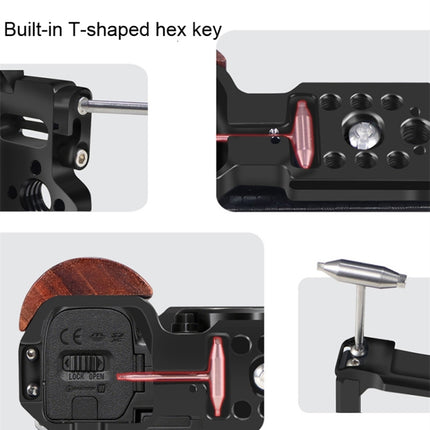 Alloy Rabbit Cage With Wooden Handle for Sony ZV-E10 Camera