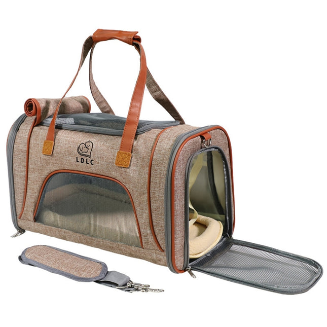 LDLC QS-012 Pet Outing Portable Breathable Foldable Tote Bag, Ginger Yellow, Denim Blue, Light Grey, Dark Gray, Light Pink