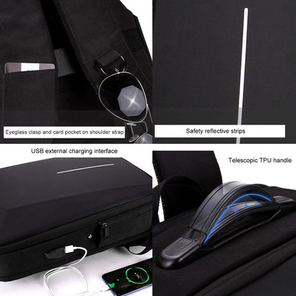 Men Business Shoulder USB External Interface Computer Bag, Color: 8001 Black, 8001 Black, 8001 Gray, 8001 Blue, 8001 Red, 8003 Black, 8003 Gray, 8001-J Black, 8001-J Gray, 8001-J Blue, 8001-J Red