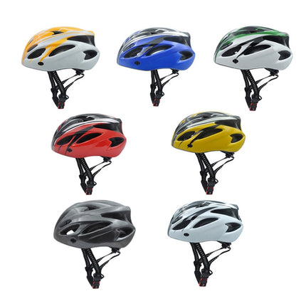 Unisex Cycling Bike One-piece Helmet, White Orange, Blue Black, Yellow Black, Red Black, White Black, White Black Green, Fiber Black