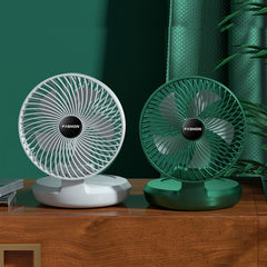 Folding Office Desktop Household Portable Small Fan, 8 inch White, 8 inch Green