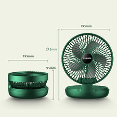 Folding Office Desktop Household Portable Small Fan, 8 inch White, 8 inch Green