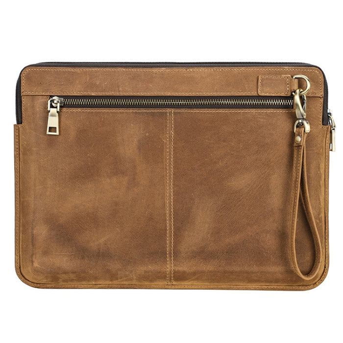 CONTACTS FAMILY Leather Laptop Sleeve For Macbook Pro 14.2 Inch, Brown, Coffee