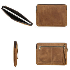 CONTACTS FAMILY Leather Laptop Sleeve For Macbook Pro 14.2 Inch