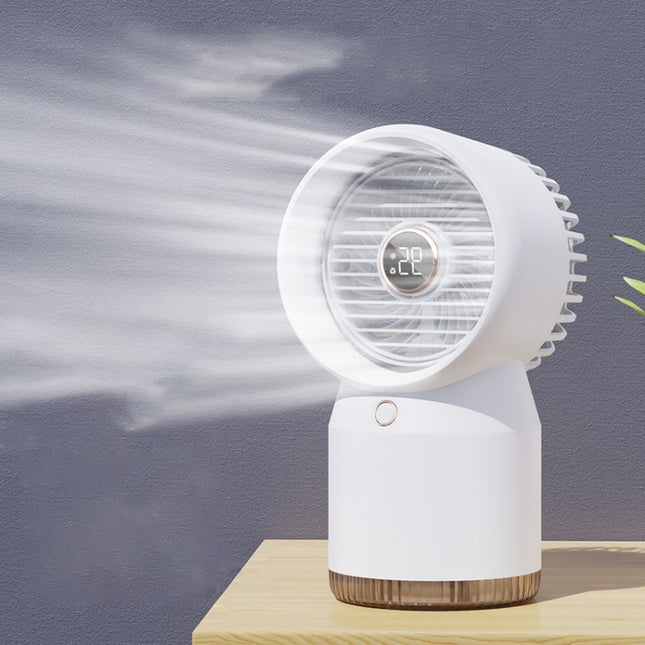 Spray Humidified LED Digital Display Office Home Fan, Style:, 3600mAh Rechargeable, USB Direct Plug