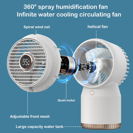 Spray Humidified LED Digital Display Office Home Fan, Style:, 3600mAh Rechargeable, USB Direct Plug