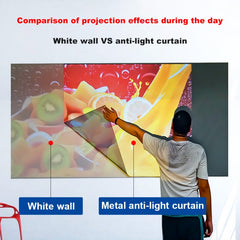 Folding Metal Anti-Light HD Projection Curtain, Size:, 60 inch 16:9 133x75cm, 72 inch 16:9 159x90cm, 84 inch 16:9 186x105cm, 92 inch 16:9 199x112cm, 100 inch 16:9 221x125cm, 110 inch 16:9 250x140cm, 120 inch 16:9 266x148cm, 130 inch 16:9 290x160cm