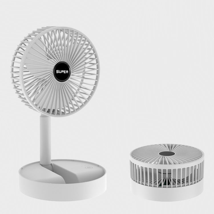 Ventilador portátil plegable, ventilador retráctil de pie, estilo: recargable (blanco), recargable (verde), enchufe USB (blanco), enchufe USB (verde)