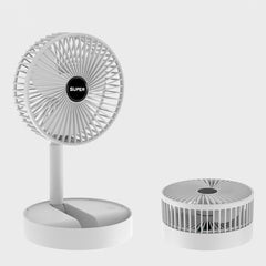 Portable Folding Fan  Retractable Floor Standing Fan,Style:, Rechargeable (White), Rechargeable (Green), USB Plug In  (White), USB Plug In (Green)