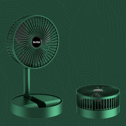 Portable Folding Fan  Retractable Floor Standing Fan,Style:, Rechargeable (Green), USB Plug In (Green)