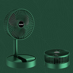 Portable Folding Fan  Retractable Floor Standing Fan,Style:, Rechargeable (White), Rechargeable (Green), USB Plug In  (White), USB Plug In (Green)