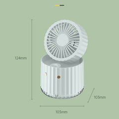 PW01 USB Water Cooling Mini Fan Desktop Turbo LED Spray Humidifying Air Cooler, PW01 White, PW01 Pink, PW01 Green