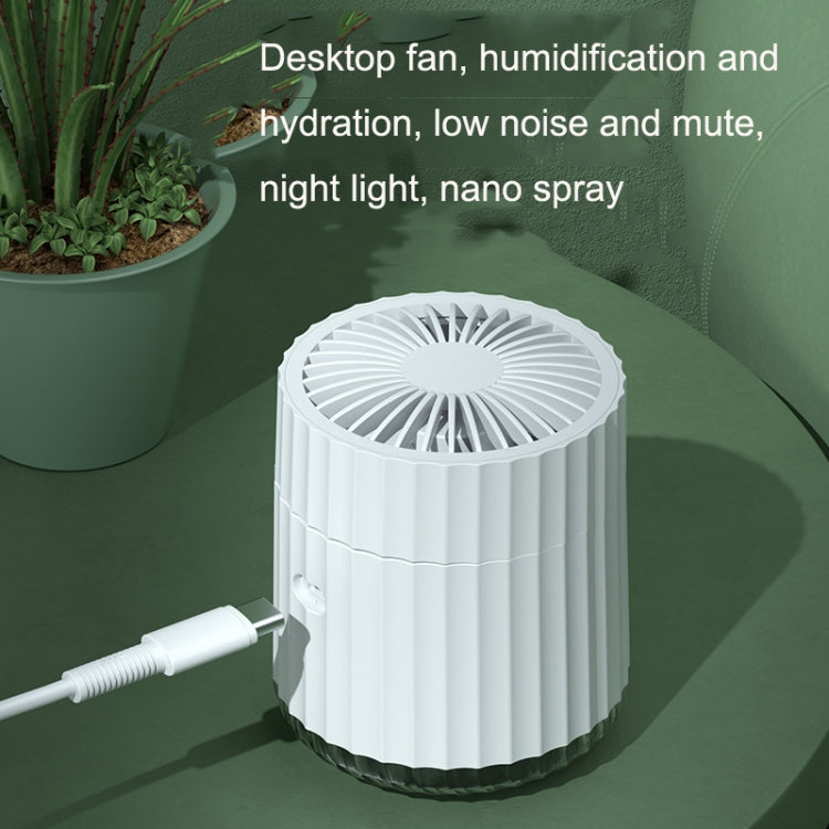 PW01 USB Water Cooling Mini Fan Desktop Turbo LED Spray Humidifying Air Cooler, PW01 White, PW01 Pink, PW01 Green