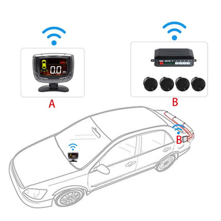 Wireless Radar with LED Display Automatic Alarm Reversing Assist, PZ312W