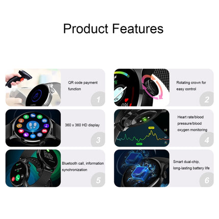 HD3 1.32 Inch Heart Rate Monitoring Smart Watch with Payment Function