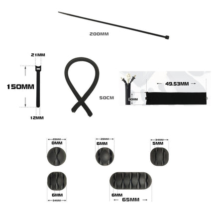 Desktop Data Cable Organizer Storage Winder Combination Set, 119 In 1, Zipper:126 In 1, Network Pipe:126 In 1