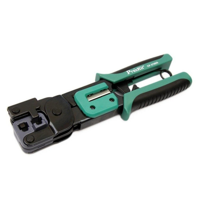 ProsKit Dual-purpose 6/8P Iron Handle Network Ratchet Crimping Plier, CP-376ER