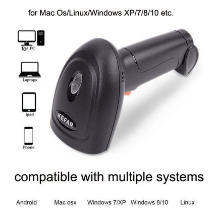 Kefar Supermarket Store Cashier Wired Red Light Scanner, 1D Barcode, QR CodeWireless