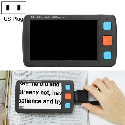 5.0 inch Portable HD Electronic Vision Aid Low Vision Magnifying Glass Reader, US Plug, US Plug White, US Plug Black