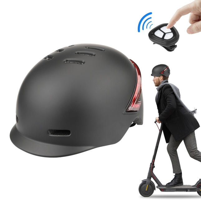 Cycling Helmet Ultralight Bicycle Helmet with Warning Light Remote Control, Cycling Helmet (Black), Cycling Helmet (White)