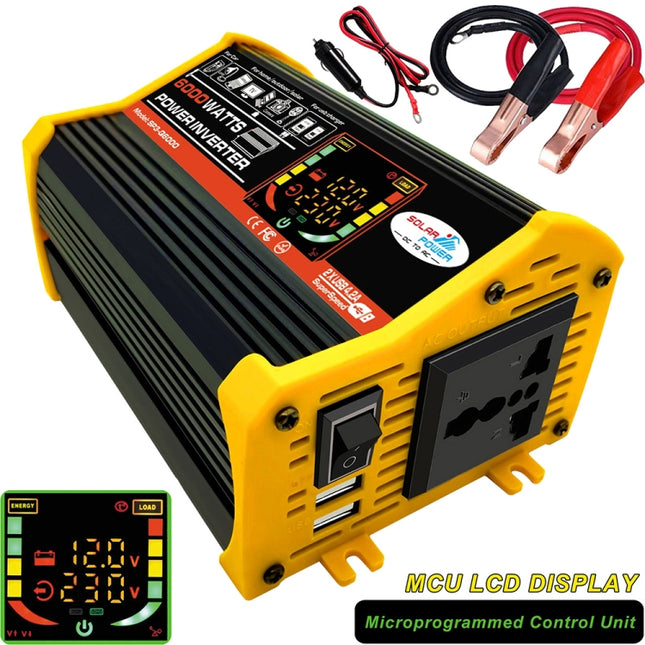 Home Solar Generator Inverter+30A Controller+18W 12V Solar Panel, Specification:, Black 12V To 220V, Black 12V To 110V, Yellow 12V To 220V, Yellow 12V To 110V