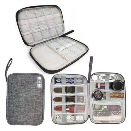 Travel Portable Strap Data Cable Storage Bag, Red, Purple, Grey, Navy Blue, Black