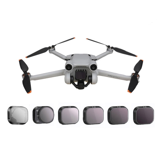 RCSTQ Aluminum Alloy Adjustable Filter Accessories for DJI Mini 3 Pro,Style: UV+CPL+ND8+ND16+ND32+ND64 6 In 1, UV, CPL, ND8, ND16, ND32, ND64, 4 In 1 Set, 6 In 1 Set