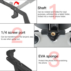 RCSTQ Remote Control Phone Tablet Bracket for DJI Mavic 3/Mini 2/Mini 3 Pro,Style:, Only Clip, With Thick Lanyard
