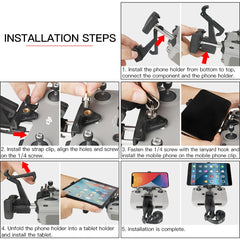 RCSTQ Remote Control Phone Tablet Bracket for DJI Mavic 3/Mini 2/Mini 3 Pro,Style:, Only Clip, With Thick Lanyard