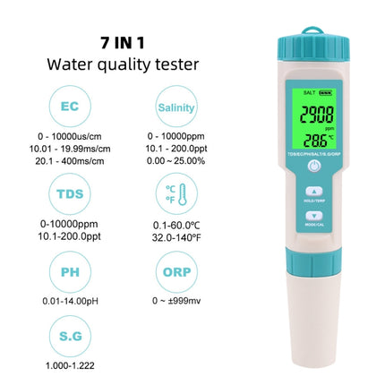 C-600A 7 In 1 Temperature/Salinity/PH/TDS/EC/ORP/SG Monitoring Pen