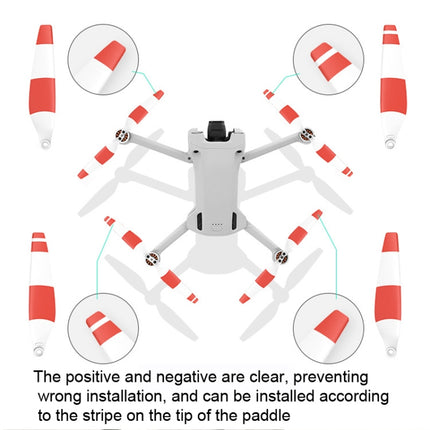 8 PCS 6030F Double Sided Colorful Low Noise Wing Propellers For DJI Mini 4 Pro/Mini 3 Pro, Color: Orange Tip, Orange Tip, Silver Tip, White Red, White Blue, White Yellow, Three -color