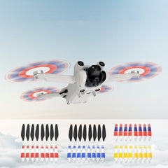 8 PCS 6030F Double Sided Colorful Low Noise Wing Propellers For DJI Mini 3 Pro, Orange Tip, Silver Tip, White Red, White Blue, White Yellow, Three -color