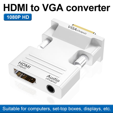HDMI Female To VGA Male With Audio Adapter Computer Monitor TV Projector Converter, White, Gold, Black
