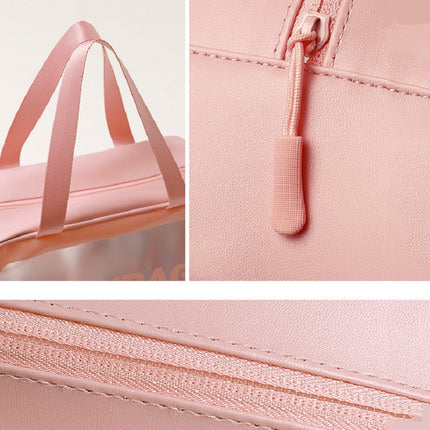 2 PCS Frosted Translucent Waterproof Storage Bag Cosmetic Bag Swimming Bag Wash Bag, Black M, Black M 2 Handles, Black L, Pink S, Pink M, Pink M 2 Handles, Pink L, White S, White M, White M 2 Handles, White L, Blue S, Blue M, Blue M 2 Handles, Blue L