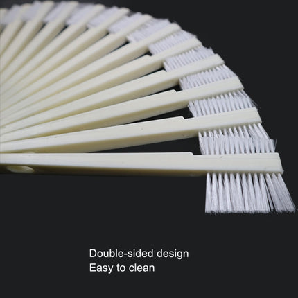 10 PCS Car Head Engine Brush Double-Sided Groove Brush, 10 PCS White